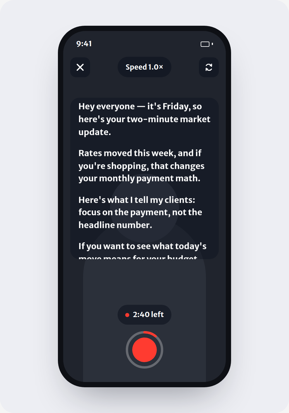 Own the Script product screen